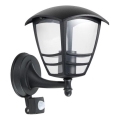 Kinkiet zewnętrzny z czujnikiem TEVIO 1xE27/60W/230V IP54 czarny