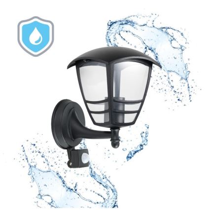 Kinkiet zewnętrzny z czujnikiem TEVIO 1xE27/60W/230V IP54 czarny