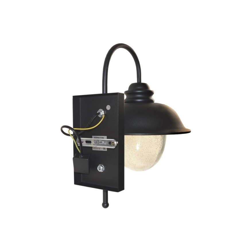 Kinkiet zewnętrzny ZUNA 1xE27/60W/230V IP44 czarny