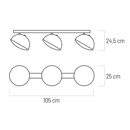 LED punktowe CROWD 3xLED/20W/230V czarny