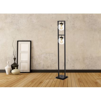 Lampa podłogowa REY 2xE27/7W/230V czarny