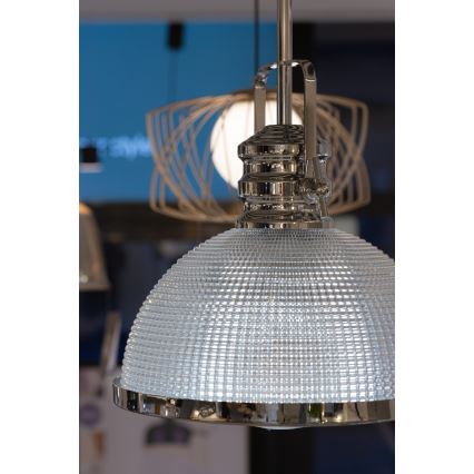 Żyrandol na drążku THOR 1xE27/11W/230V chrom błyszczący