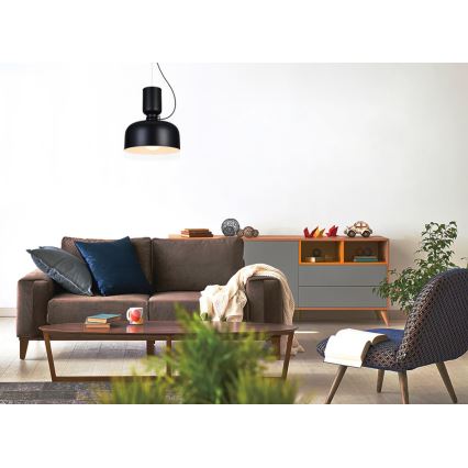 Żyrandol na lince ABEL 2xE27/11W/230V śr. 28 cm czarny