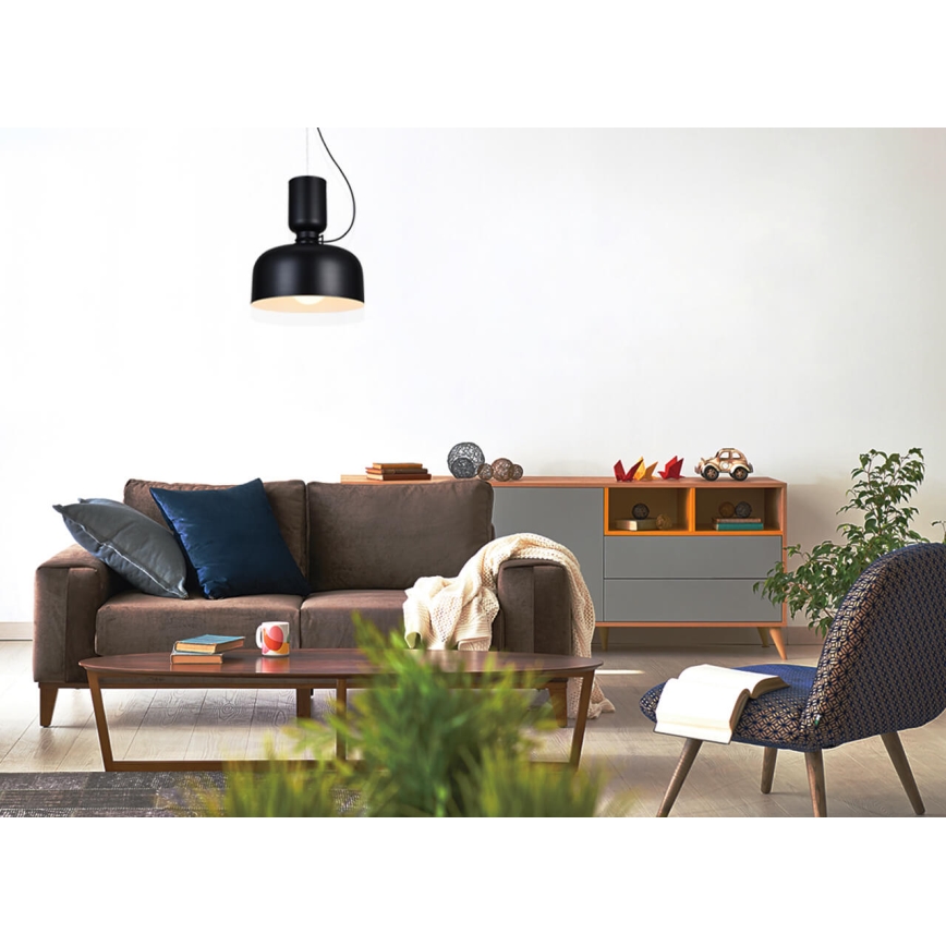 Żyrandol na lince ABEL 2xE27/11W/230V śr. 28 cm czarny