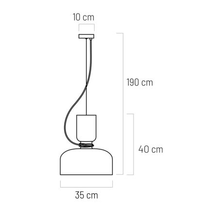 Żyrandol na lince ABEL 2xE27/11W/230V śr. 28 cm czarny