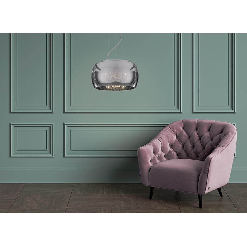 Lampa wisząca na linkach ORCHIDE 5xG9/3W/230V chrom błyszczący