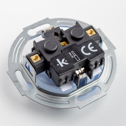 Kliklap - Podwójne gniazdko domowe w stylu retro z ramką, SCHUKO 230 V, niebieskie