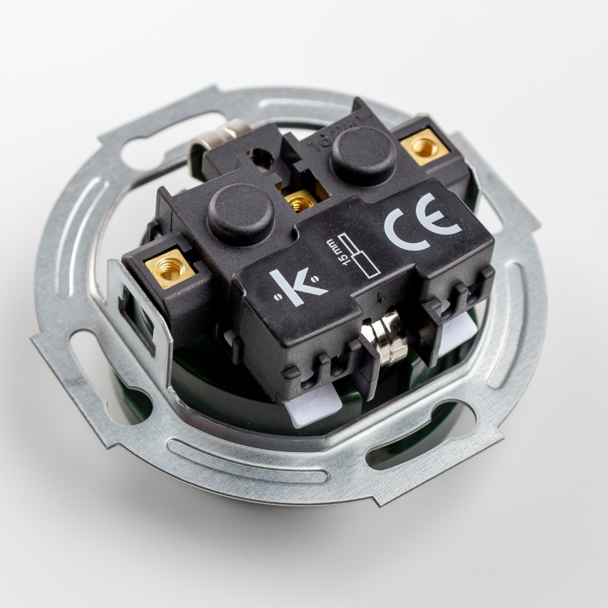 Kliklap - Podwójne retro gniazdko domowe z ramką SCHUKO 230V zielone