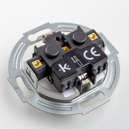 Kliklap - Potrójne retro gniazdko domowe z ramką SCHUKO 230V, białe, ceramiczne