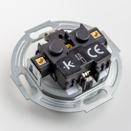 Kliklap - Potrójne retro gniazdko domowe z ramką SCHUKO 230V szare
