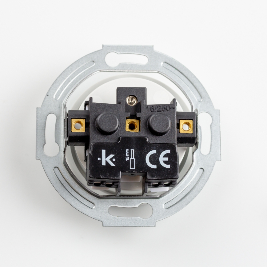 Kliklap - Potrójne retro gniazdko ścienne z ramką 230 V, ceramiczne, białe