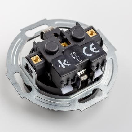 Kliklap - Potrójne retro gniazdo ścienne z ramką SCHUKO 230V czarne