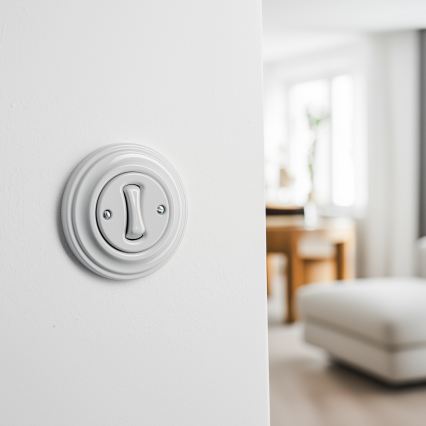 Kliklap - Retro biały ceramiczny łącznik krzyżowy z ramką nr 7