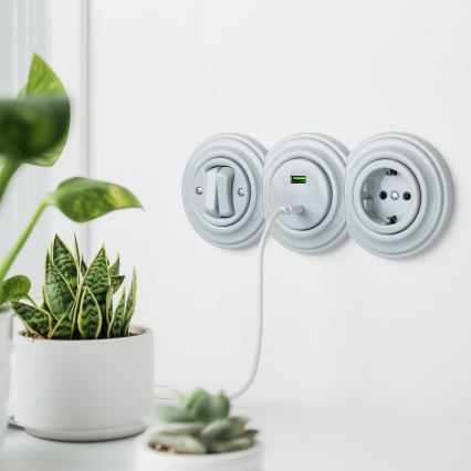 Kliklap - Retro ceramiczna ramka końcowa, biała