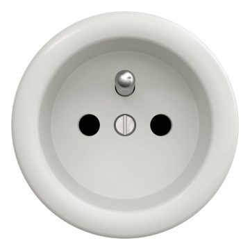 Kliklap - Retro gniazdko domowe bez ramki 230V, ceramiczna biel
