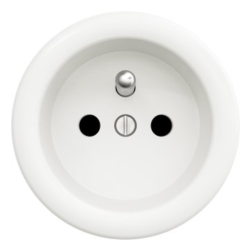 Kliklap - Retro gniazdko domowe bez ramki 230V śnieżnobiałe
