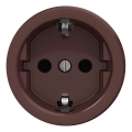 Kliklap - Retro gniazdko domowe bez ramki SCHUKO 230V/16A brązowe