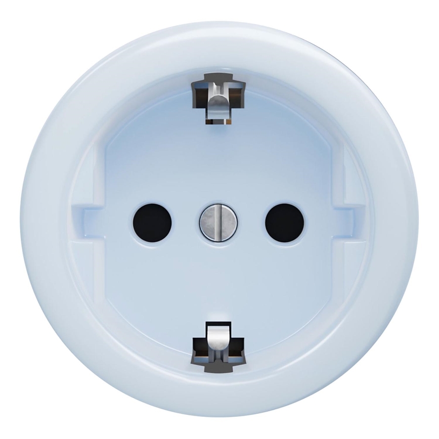 Kliklap - Retro gniazdko domowe bez ramki SCHUKO 230V/16A, niebieskie