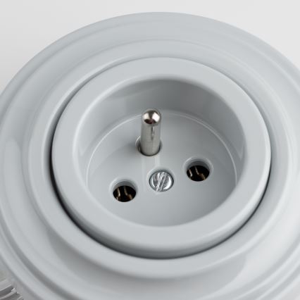 Kliklap - Retro gniazdko domowe z ramką 230 V szare