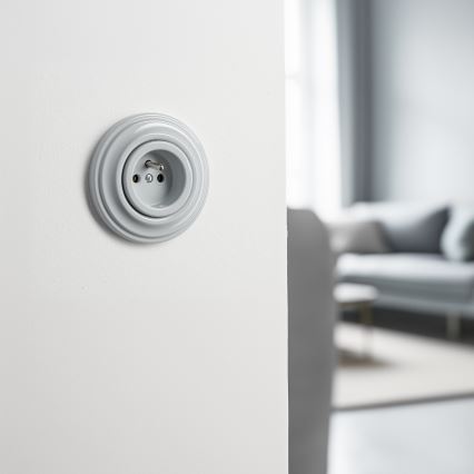 Kliklap - Retro gniazdko domowe z ramką 230 V szare