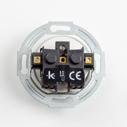 Kliklap - Retro gniazdko domowe z ramką 230V śnieżnobiałe