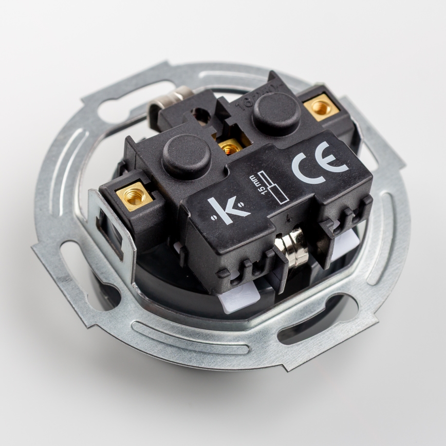 Kliklap - Retro gniazdko domowe z ramką SCHUKO 230V/16A antracyt