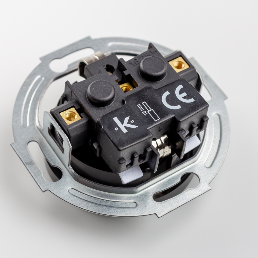 Kliklap - Retro gniazdko domowe z ramką SCHUKO 230V/16A czarne