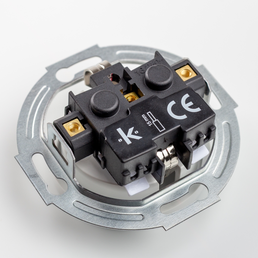 Kliklap - Retro gniazdko domowe z ramką SCHUKO 230V/16A śnieżnobiałe