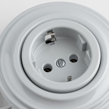 Kliklap - Retro gniazdko domowe z ramką SCHUKO 230V/16A szare