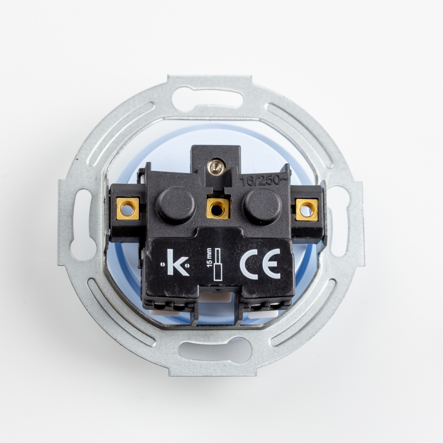 Kliklap - Retro gniazdko elektryczne do domu z ramką 230 V niebieskie