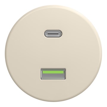 Kliklap - Retro gniazdko USB A+C bez ramki, beżowe