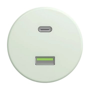 Kliklap - Retro gniazdko USB A+C bez ramki, miętowe