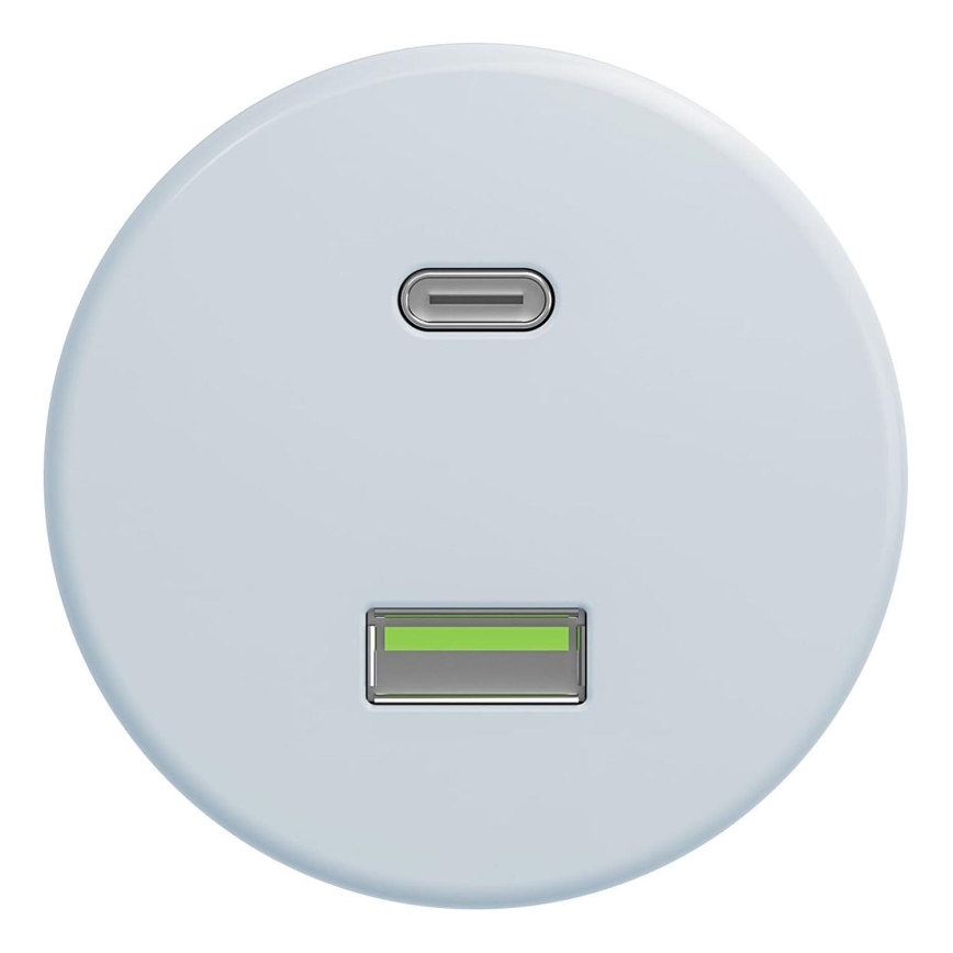 Kliklap - Retro gniazdko USB A+C bez ramki niebieskie