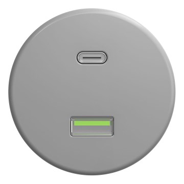 Kliklap - Retro gniazdko USB A+C bez ramki szare