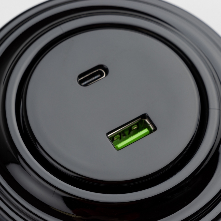 Kliklap - Retro gniazdko USB A+C z ramką czarne