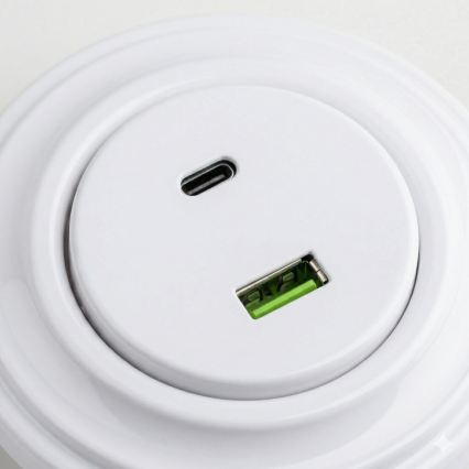 Kliklap - Retro gniazdko USB A+C z ramką śnieżnobiałą