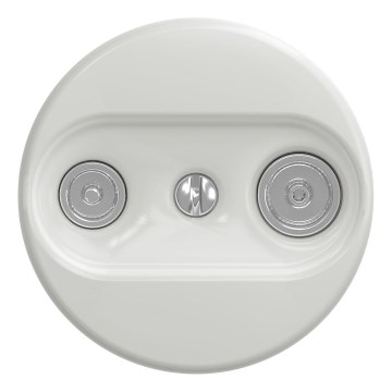 Kliklap - Retro gniazdo abonenckie TV+R (końcowe) bez ramki ceramiczne białe
