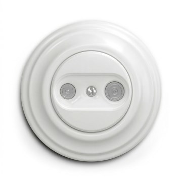 Kliklap - retro gniazdo abonenckie TV+R (końcowe) w ramce, kolor śnieżnobiały