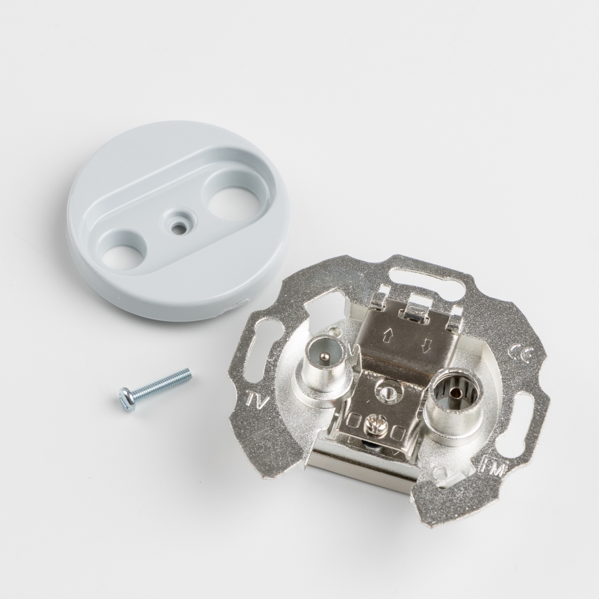 Kliklap - Retro gniazdo abonenckie TV+R (końcowe) z ramką szare