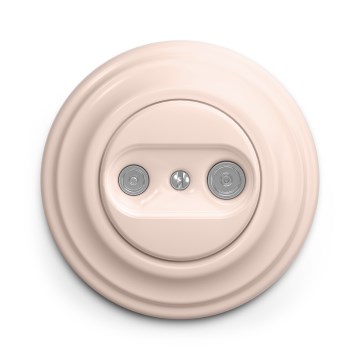 Kliklap - Retro gniazdo abonenckie TV+R (końcowe) z ramką, w kolorze starego różu