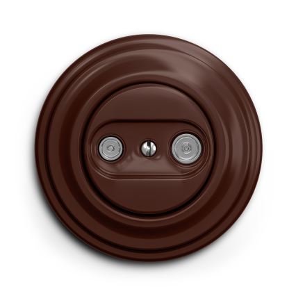 Kliklap - Retro gniazdo abonenckie TV+R (průběžná) brązowy