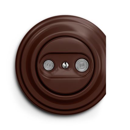 Kliklap - Retro gniazdo abonenckie TV+R (průběžná) brązowy