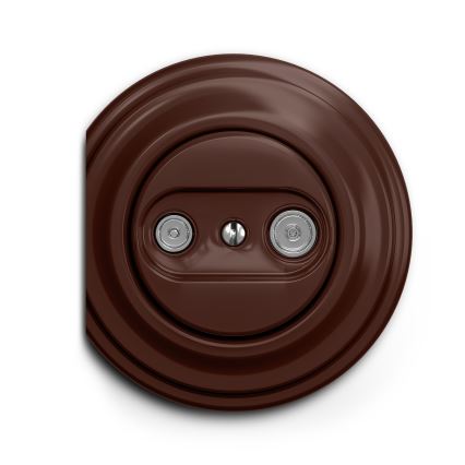 Kliklap - Retro gniazdo abonenckie TV+R (průběžná) brązowy