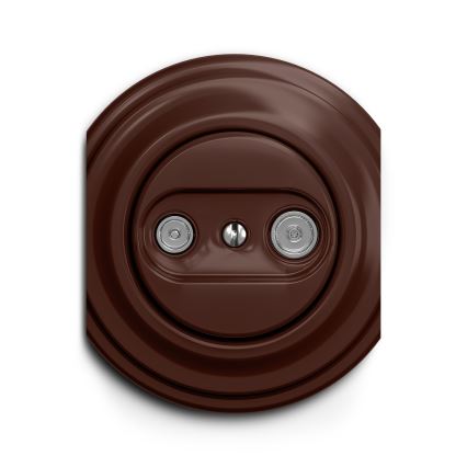 Kliklap - Retro gniazdo abonenckie TV+R (průběžná) brązowy