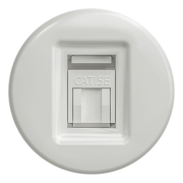 Kliklap - Retro gniazdo danych bez ramki, ceramiczna biel