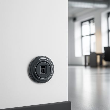 Kliklap - Retro gniazdo danych z ramką antracyt