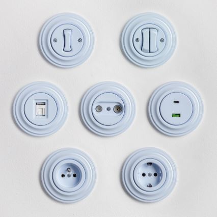 Kliklap - Retro gniazdo danych z ramką niebieskie