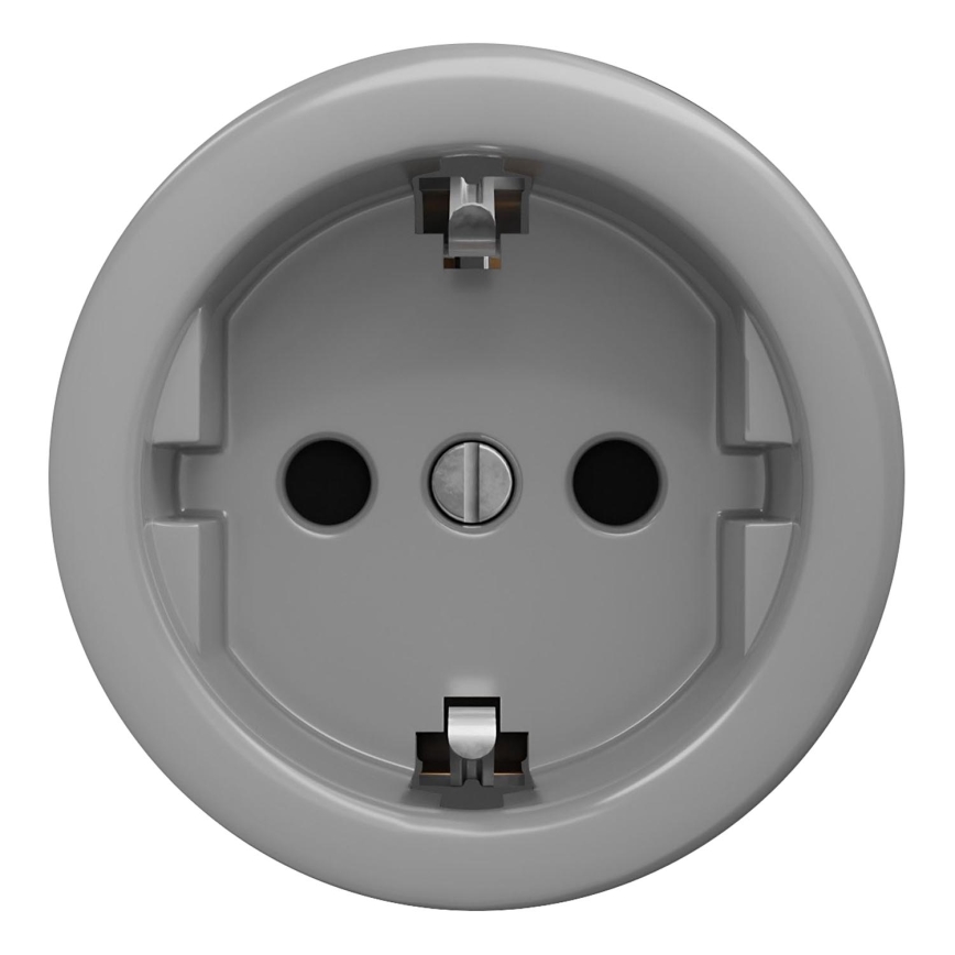 Kliklap - Retro gniazdo domowe bez ramki SCHUKO 230V/16A szare