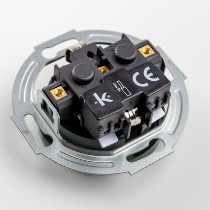 Kliklap - Retro gniazdo domowe z ramką SCHUKO 230V/16A zielone