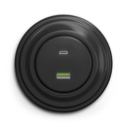 Kliklap - Retro gniazdo USB A+C antracyt